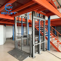 Plateforme élévatrice de fret électrique hydraulique à rail de guidage 1000 kg 8 m, monte-charge vertical