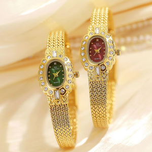 2025 nouvelle <span class=keywords><strong>montre</strong></span>-<span class=keywords><strong>bracelet</strong></span> en métal <span class=keywords><strong>Textile</strong></span> <span class=keywords><strong>bracelet</strong></span> incrusté de diamants médiéval Quartz <span class=keywords><strong>montre</strong></span> pour femme luxe haut de gamme accessoires à main - Product Image 1