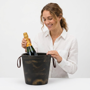 Seau à glace en résine robuste, motif fruits, design moderne et luxueux, avec support pour bouteille, collection artisanale - Product Image 1
