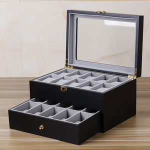 6 khe cắm màu đen gỗ Matt sơn mài xem hộp lưu trữ trường hợp tổ chức - Product Image 4