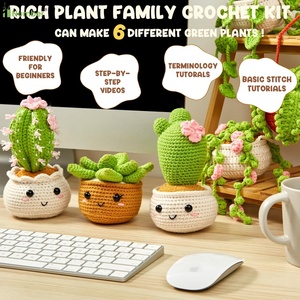 En stock, kits de crochet pour débutants, enfants et adultes, tutoriels pour débutants, plantes suspendues en <span class=keywords><strong>pot</strong></span>, fil, amigurumi, artisanat de tricot - Product Image 5