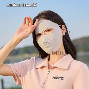 Masque facial intégral en soie glacée respirant avec protection UV et logo personnalisé pour femme, idéal pour les sports d'été en extérieur et la protection solaire. - Product Image 5