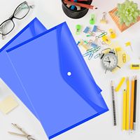 Enveloppes de classement en plastique avec fermeture à bouton-pression, dossiers de documents transparents pour les fichiers de format A4, pour l'école et les fournitures de bureau