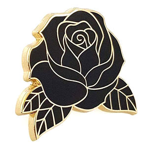 <span class=keywords><strong>Pin</strong></span> de solapa de flor personalizado para mujer, broche de Metal de diseño de rosa roja y negra, regalo romántico para pareja, joyería de boda para citas - Product Image 2