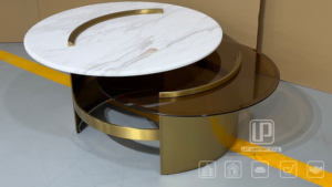 New Arrival Italian Marble <b>Side</b> <b>Table</b> <b>Gold</b> Metal Construction Living Room Coffee <b>Table</b> Double Deck <b>Round</b> Small Coffee <b>Table</b> Doub - Product Image 5