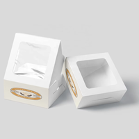 Boîtes à gâteaux personnalisées haut de gamme avec finition brillante, couvercle transparent, emballage pour cupcakes aux fraises, boîte à biscuits