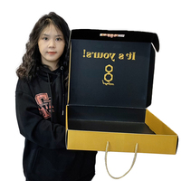Su misura OEM carta ondulata Mailer cartone abbigliamento imballaggio spedizione Mailing Box con finestra trasparente