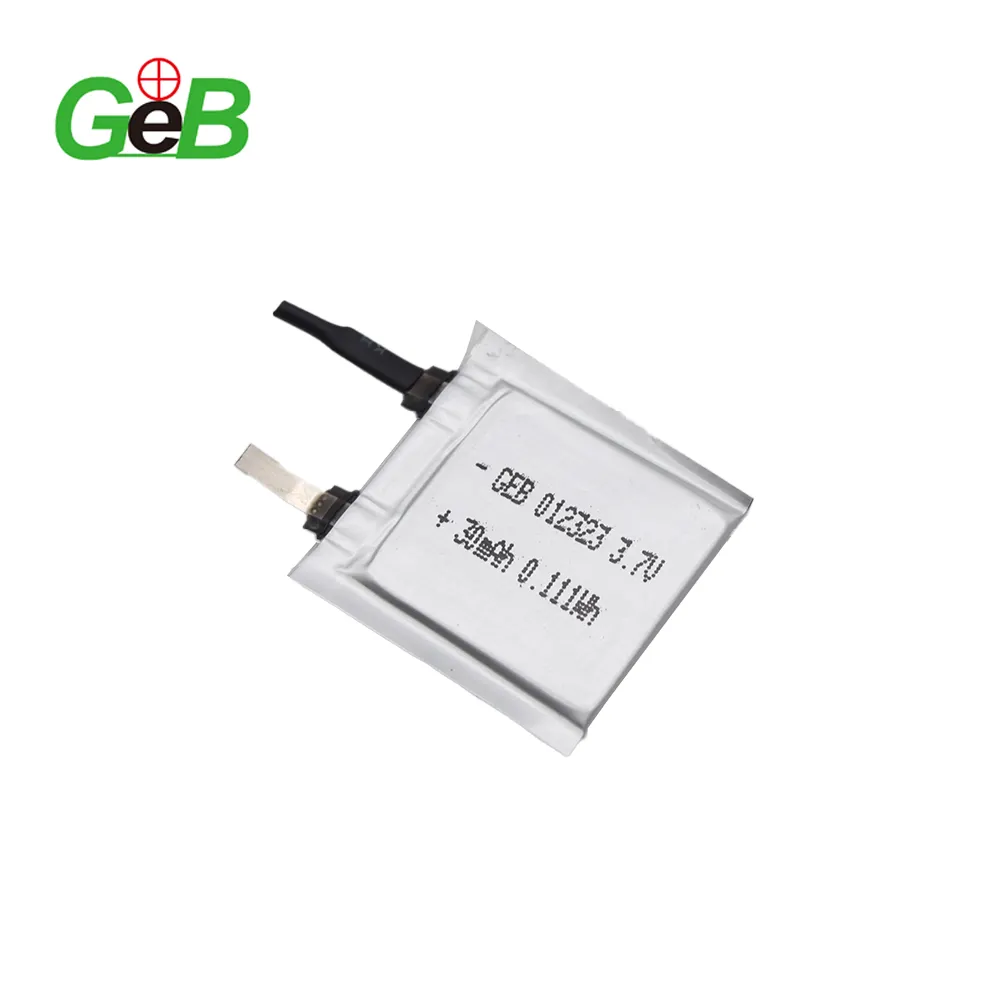 ホット販売1mm超薄型電池セル102323超薄型GEB 012323 3.7V 30mAh 25mAhリチウムイオンポリマー充電式電池