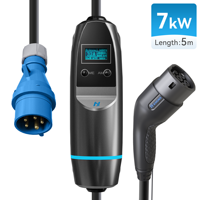 Station de recharge pour véhicules électriques monophasée pour la maison, vente en gros, 7 kW, 32 A, courant réglable, chargeur de voiture électrique portable