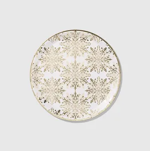 DAMAI Custom Golden Snowflake Christmas Party <b>Table</b> Decoration Tableware Set <b>Birthday</b> Party Wedding Party Plate Set - Product Image 4