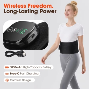 4 Titreşimli Motorlu Kablosuz Sıcak Kompresli Bel Destekleyici Bel Masaj Aleti, Isıtmalı Sırt Ağrısı Giderici Masaj Kemeri - Product Image 6