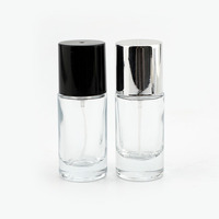 Botol semprot kaca silinder 20ml, botol semprot kosong bening dengan leher sekrup untuk perjalanan