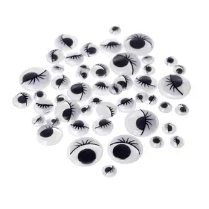 Black Wiggly Googly Eyes for Craft Doll Eyes with Eyelash
