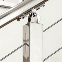 Edelstahl 304 Balkon-Glasgeländer Quadratischer Schwarzer Stab Balustrade Treppenhandlauf Gehärtetes Glas Schlitzrohr-Geländer