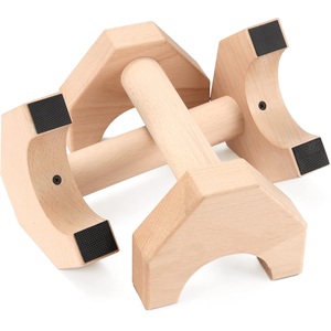 Fitness personnalisé push up stands bars sport équipement de gymnastique en bois maison calisthenics parallettes en bois massif jouets pour enfants - Product Image 4