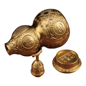 Adorno de Feng Shui de cobre de alta calidad para el hogar, decoración de buena fortuna, calabaza decorativa Feng Shui - Product Image 6