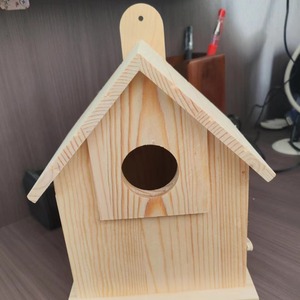 Wooden Bird House Pine Outdoor Hanging Feeder Durable Rectangle Shape For <b>Gardens</b> Offices And More - Product Image 4