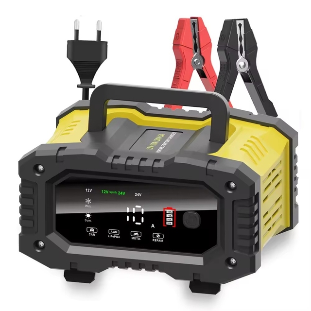 Foxsur 7-Stage Automatic Charging 12V 10A Smart Charging Pulse To Repair Automatic Battery Charger 24V 5A