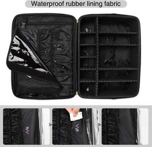 Professional Makeup Artist Holder Cosmetic Bags and Cases Organizer Makeup Travel Case with Adjustable <b>Dividers</b> - Product Image 4