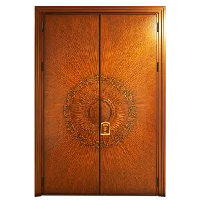 Fancy Luxury Commercial Copper Double Steel Entry Door Double Brass Modern Exterior Doors