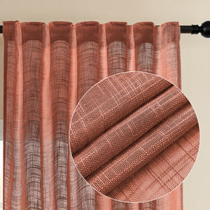 Rideaux en voile de gaze semi-transparent effet lin Œillets Personnalisables Style moderne Rideaux de fenêtre toutes saisons pour salon chambre - Product Image 1