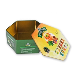 Customized Embossed Logo Eco-Friendly Recyclable Food Grade Metal Special Hexagonal Shape <strong>Tin</strong> Case High-End <strong>Biscuit</strong> <strong>Gift</strong> - Product Image 2