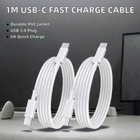 Câble USB C Tressé en PVC de 3 m, Cordon de Données de Charge Rapide Intelligent pour Android et iPhone, Courant 6A Type-C avec USB 2.0