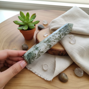 Baguette en cristal d'agate de mousse à facettes naturelles Outil de massage en pierre semi-précieuse pour la guérison et les produits métaphysiques Reiki - Product Image 3