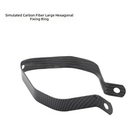 Motorcycle Exhaust Pipe Retaining Ring/Clamp-Stainless Steel Carbon Fiber Thermal Insulation Black/Silver