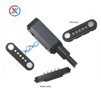 Conector Magnético de 2, 3, 4 y 5 Pines, Cable Magnético Pogo Pin de Carga con Paso de 2.5mm, USB 3A de Alta Corriente