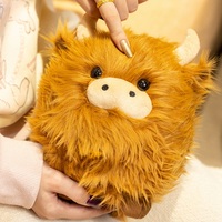 Peluche Vache des Highlands Honey-Custom-1, Super Douce, à Poils Longs, en Coton PP, Broderie en Maille, Anti-Stress, Mariages, UV