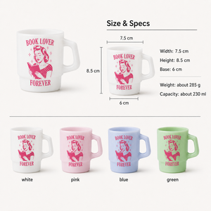 Taza de Vidrio Personalizada con Texto o Letra, Apilable, con Temática de Lectura, Taza de Café, Diseño Retro Clásico, Regalo Empresarial - Product Image 6