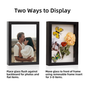 Cadre photo en bois noir profond multi-ouvertures pour <span class=keywords><strong>photos</strong></span>, fleurs séchées et spécimens – Vente en gros - Product Image 2