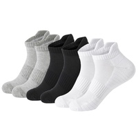Chaussettes de course athlétiques respirantes noires et blanches en coton personnalisées pour hommes et femmes, chaussettes courtes de sport, chaussettes de sport à la cheville