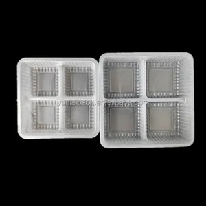 Disposable Blister Transparent PP Plastic 6 Cavity Chocolate Candy Mooncake Muffin Pudding Mochi Frozen Dumpling Packaging Tray