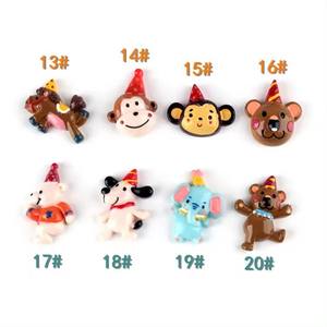 Dessin animé mignon peinture à la main artisanat cirque série Flatback Animal Clown <span class=keywords><strong>Joker</strong></span> résine Cabochon breloques - Product Image 3