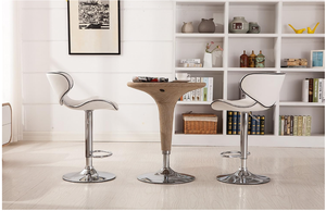 Taburete <span class=keywords><strong>de</strong></span> Bar giratorio ajustable Airlift <span class=keywords><strong>de</strong></span> tapicería <span class=keywords><strong>de</strong></span> <span class=keywords><strong>polipiel</strong></span> acolchada con base cromada, Juego <span class=keywords><strong>de</strong></span> 2, blanco - Product Image 3