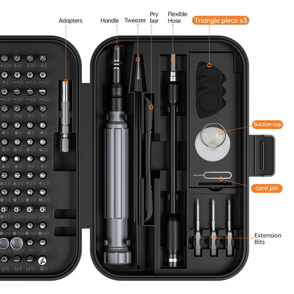 Precision 150 in 1 Electronics Tool Kit with 120 Bits Magnetic Screwdriver Set 30-bit Set Handy Repair Tool for Computer Phone · image 5