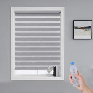 Tonos ciegos motorizados Wifi hechos a medida para oficina, casa, luz comercial de lujo, atenuación de doble tela transparente, Mini persiana cebra - Product Image 1