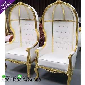 Sillas de Trono para Eventos de Boda, Diseño Especial, Respaldo Dorado y Blanco, para Hotel - Product Image 3