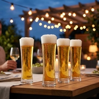 Verres à bière professionnels modernes sans plomb durables de 350 ml, verrerie de bar, verres à bière personnalisés avec logo pour la bière artisanale et les fêtes