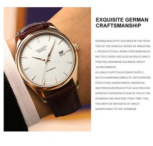 Montre pour homme personnalisée, mode business, simple, mouvement mécanique, étanche, calendrier, compteur - Product Image 1