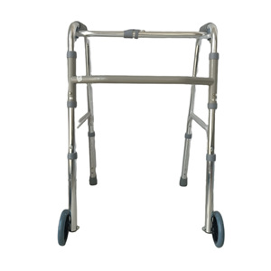 Portable Aluminum Alloy <b>Folding</b> <b>Walker</b> For Elderly Outdoor Rehabilitation Training Aid Standard Model Gray Bar Customizable - Product Image 2