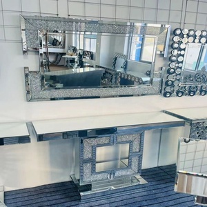 Table <span class=keywords><strong>console</strong></span> extensible moderne pour la maison, l'hôtel, l'atelier, la salle à manger ou la chambre à coucher, meubles de salon en verre miroir - Product Image 4