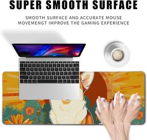 لوحة ماوس مزخرفة بأزهار كبيرة الحجم مخصصة، مقاومة للماء، مانعة للانزلاق، مع حواف معززة - Product Image 2