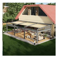 Pare-soleil électrique rétractable et pliable pour les restaurants en plein air qui peut prévenir la pluie et la neige