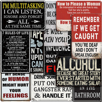 Juego de Letreros Metálicos Vintage Retro con Humor para Cuarto de Hombre, Arte de Pared para Garaje, Decoración para Cuarto de Hombre, Bar en Casa