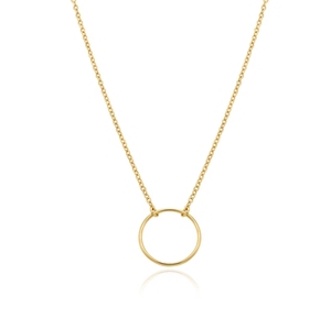 Collana in acciaio inossidabile eternità collana cerchio aperto collana cerchio cerchio minimalista anello gioiello ciondolo placcato oro - Product Image 1