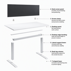 Panneau de séparation de bureau, écran de séparation <span class=keywords><strong>acoustique</strong></span> pour bureau, séparateur de poste de travail monté sur table - Product Image 6