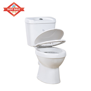 Nouveau design moderne <span class=keywords><strong>P</strong></span>-Trap deux pièces en céramique à double chasse d'eau toilette sanitaire en céramique blanche montée au sol pour salle de bain - Product Image 2
